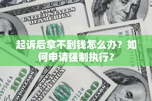 武汉起诉后拿不到钱怎么办？如何申请强制执行？
