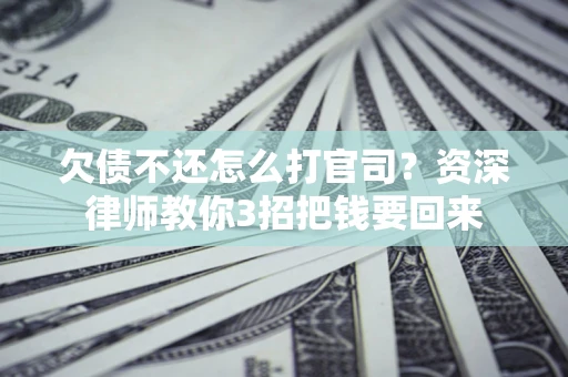 武汉欠债不还怎么打官司？资深律师教你3招把钱要回来