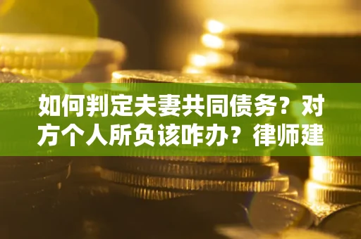 武汉如何判定夫妻共同债务？对方个人所负该咋办？律师建议
